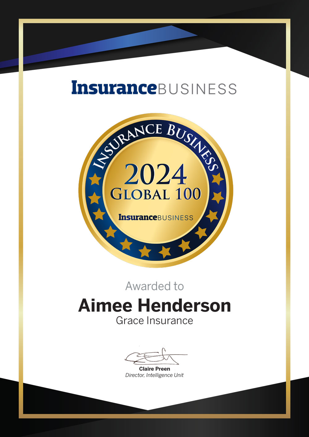 award - insurance Global 100
