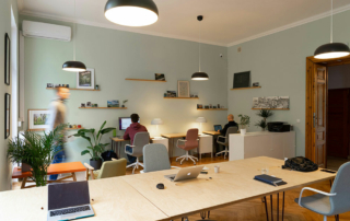 office workers in shared space