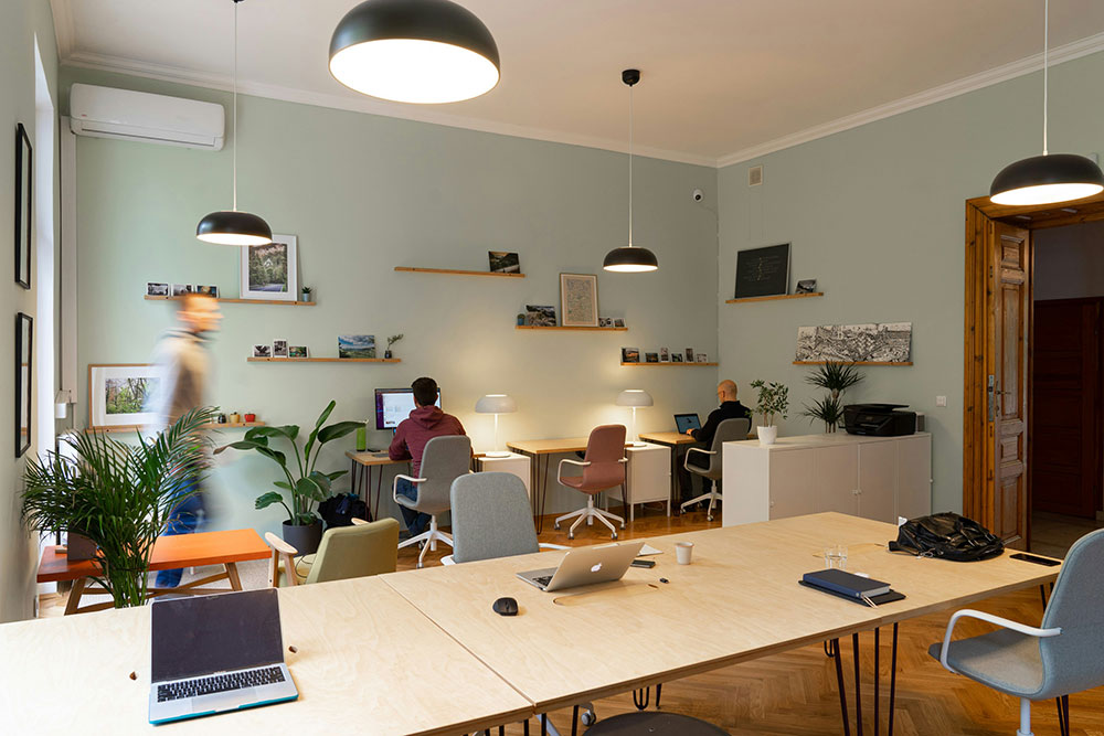 office workers in shared space